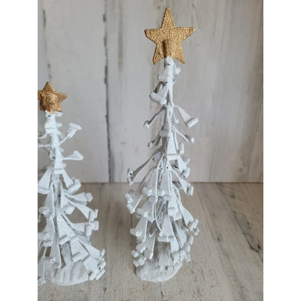 Pacific rim white glitter Xmas tree star Unique Home decor pine set figure